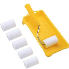 2 Inch Paint Roller System with 6 Sponge Covers and Functional Plastic Tray