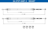 Handbremsseil Seilzug FÜR Smart Fortwo Coupe (451) - ATE 24.3727-0497.2