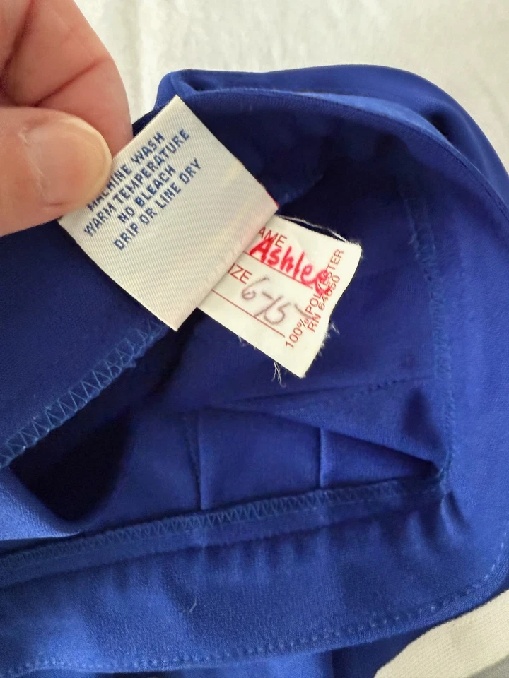 Disfraz VARSITY Azul Plisado Animadora Falda Niña 6-15/26" Cintura X 16" Largo Foto 3 de 3