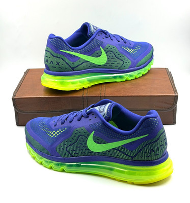 Size 12.5 - Nike Air Max 2014 Deep Royal Electric Green