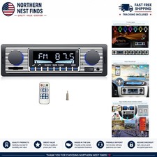 Single Din Car Stereo Bluetooth 5.0 FM Radio 7 LED Colors MP3 USB AUX TF Card