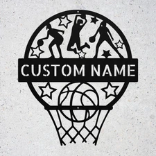 Custom Basketball Metal Sign Personalized Sports Wall Decor Plaque Gift for P...