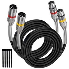8FT XLR Cables 2 Pack - Heavy Duty Oxygen-Free Copper Balanced Shielded