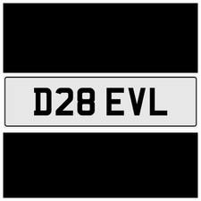 D28 EVL EVIL DEVIL EVELYN FUNNY RUDE CHEEKY BMW VW GT PRIVATE CAR NUMBER PLATE