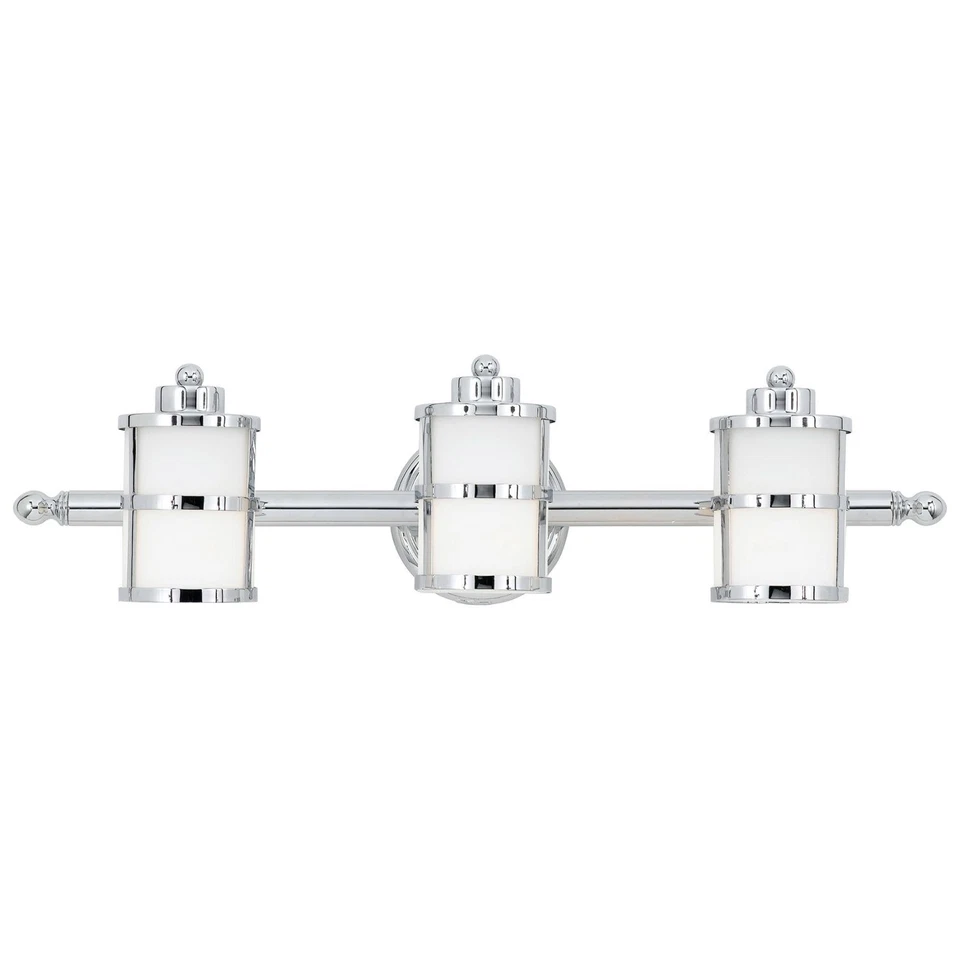 Lampe Murale LED Enisa Salle de Bain en Chrome Métal Verre Art Nouveau 3xG9 - Photo 1/1