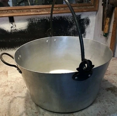Vintage Aluminium Falcon Jam Pan With iron Handles 32.5x17cm G - Image 1 of 4