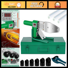 Plastic Pipe Welding Machine 110V - Welder for PP/PE/PP-R/PP-C Pipes, 6 Die Head
