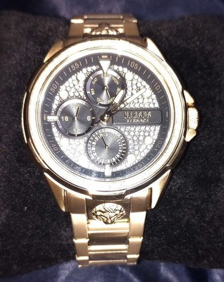 VERSACE VERSUS MILANO MENS WATCH crystal and GOLD tone VSP 1M1621