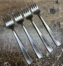 Gense Facette Stainless Individual Salad Forks 6 3/8” Short Tines Lot/4