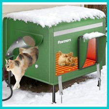 Large Heated Outdoor Cat House 19''   Insulated Weatherproof Shelter for Winter