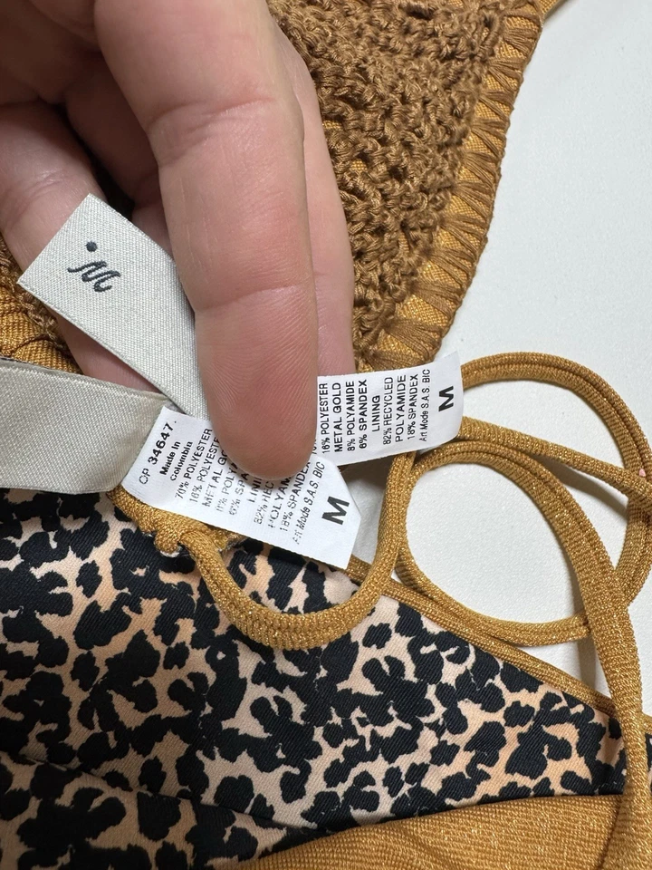 Maaji бикини комплект женщин средний двусторонний крючком леопард печать мед золото новый с Ярлыками - Изображение 3 из 4