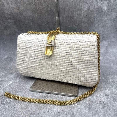 Courreges Woven Chain Shoulder Bag Crossbody Women Used Authentic