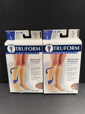 Truform 20-30 Below Knee Compression Stockings, Closed Toe, Beige, 2X,  8865-L