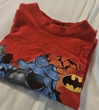 Vintage 90s Batman Long Sleeve T Shirt Boys Size 5 Warner Brothers