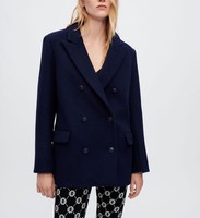 Maje Damen Mantel Dunkelblau Oversized Wolle Gr 40 L MFPOU00901 Wollmantel TOP