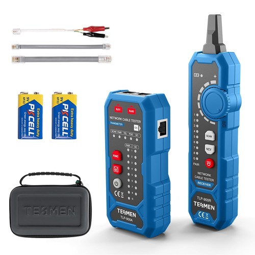 TESMEN Tester Cavo di Rete Multifunzione Continuità di Accoppiamento, QC&NCV, RJ11 RJ45