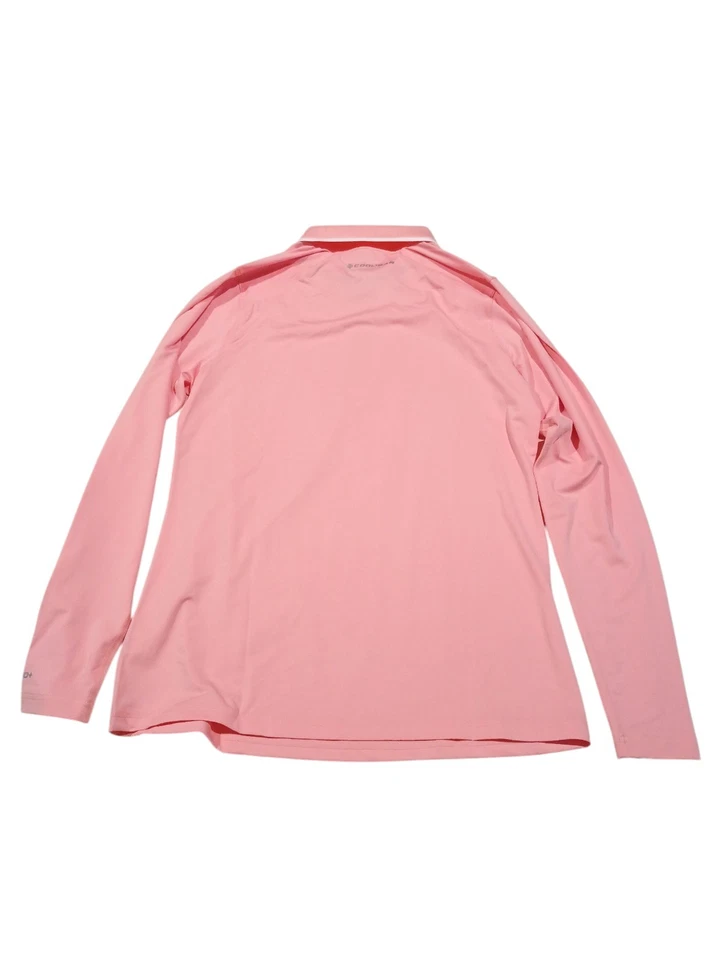 Polo de golf Coolibar Victory Lap manga larga 1/4 cremallera UPF 50 para mujer pequeño rosa nuevo con etiquetas Foto 4 de 4