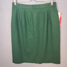 NOS Fundamental Things 100 Wool Skirt Green Women  s Petite Sz 14, 29" Waist