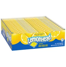 Lemonhead Hard Lemon Candy, 0.8 Ounce Boxes (Pack of 24) FRESH