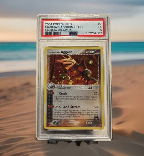 2004 Pokémon Magma vs Aqua Team Magma’s Aggron Holo 7/95 PSA 5 POP 48!!!