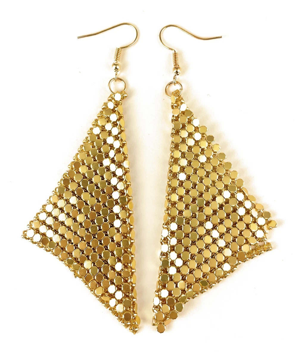 Gold cheap mesh earrings