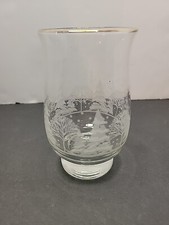 Libby Replacement Arby's Frosted Water Glasses Winter Scene Tulip Flare Gold Rim