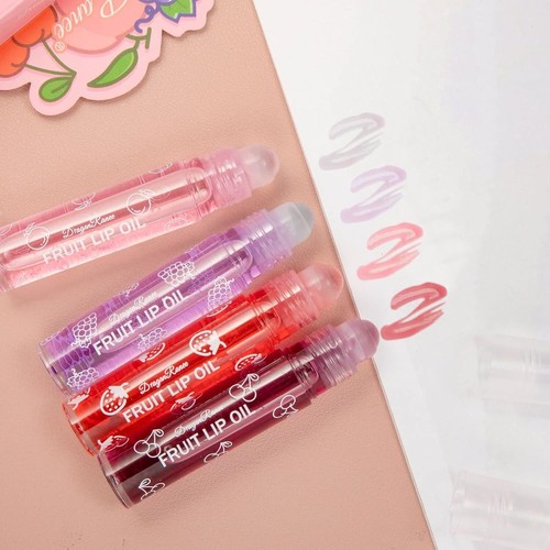 Fruit Lip Gloss Roll on Lip Oil Moisturizing Reducing Lip Set of 4 UK Seller - Picture 4 of 7