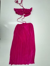 Shein Curve Pink One Piece Neck Tie Open Front Sleeveless Dress Womens Size 0XL