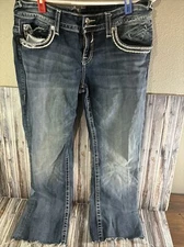 Vigoss Jeans Womens 11/12 The Chelsea Bootcut 33 Length Embroidered Pockets