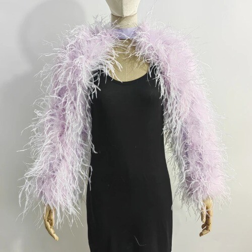 Stylish Ostrich Hair Sleeve Length 55cm Multi Color Fashion Club Party Banquet - Picture 12 of 51