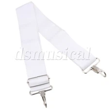White Snare Drum Straps Belt Adjustable Nylon Parade Marching