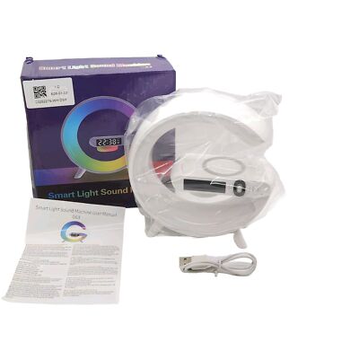 G63 Intelligent Smart Light Sound Machine Digital Clock Alarm Bluetooth Lamp New