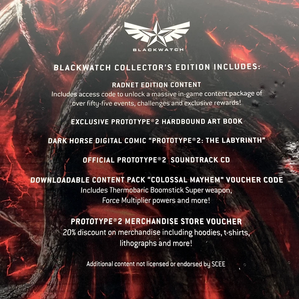 Prototype 2 PS3 Game BlackWatch Collectors Edition Brand New & Factory Sealed - Image 4 of 4
