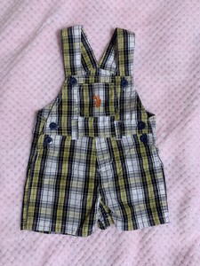 baby boy plaid overalls