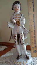 Vintage 10"  Rococo Revival Male Figurine with Tricorn Hat and book, not marked 