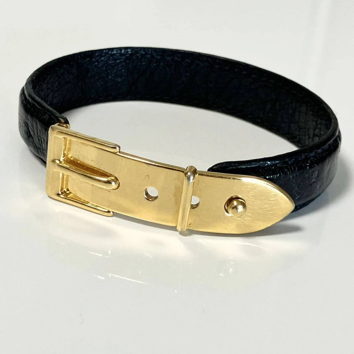 GUCCI Bracciale Vintage Cintura Oro Nero