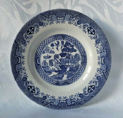 BARRATTS WEIDENMUSTER BEILAGENTELLER IRONSTONE BROT- UND BUTTERTELLER BLAU & WEISS