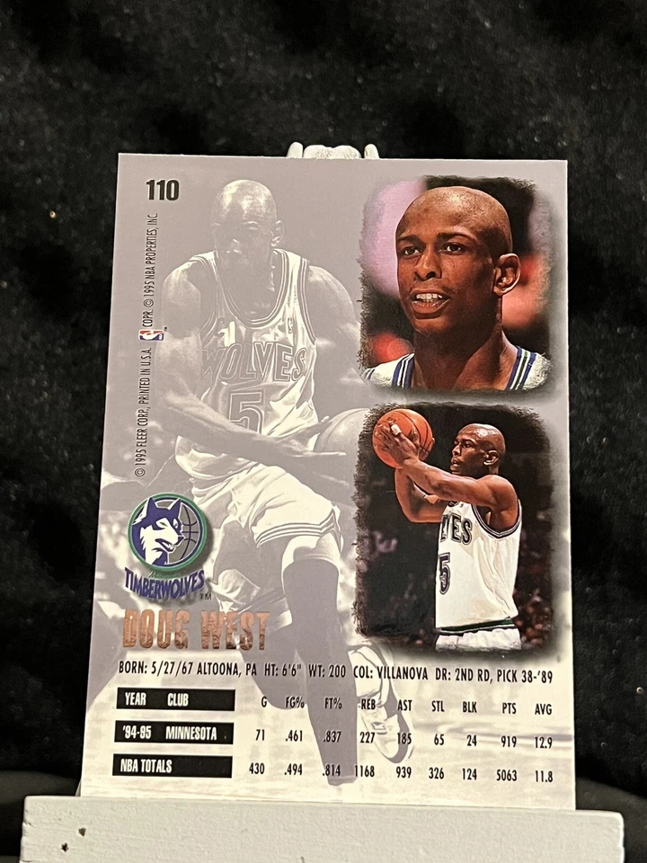 1995-96 Fleer Ultra Doug West #110 Minnesota Timberwolves Basketball NBA Card - Image 2 of 2