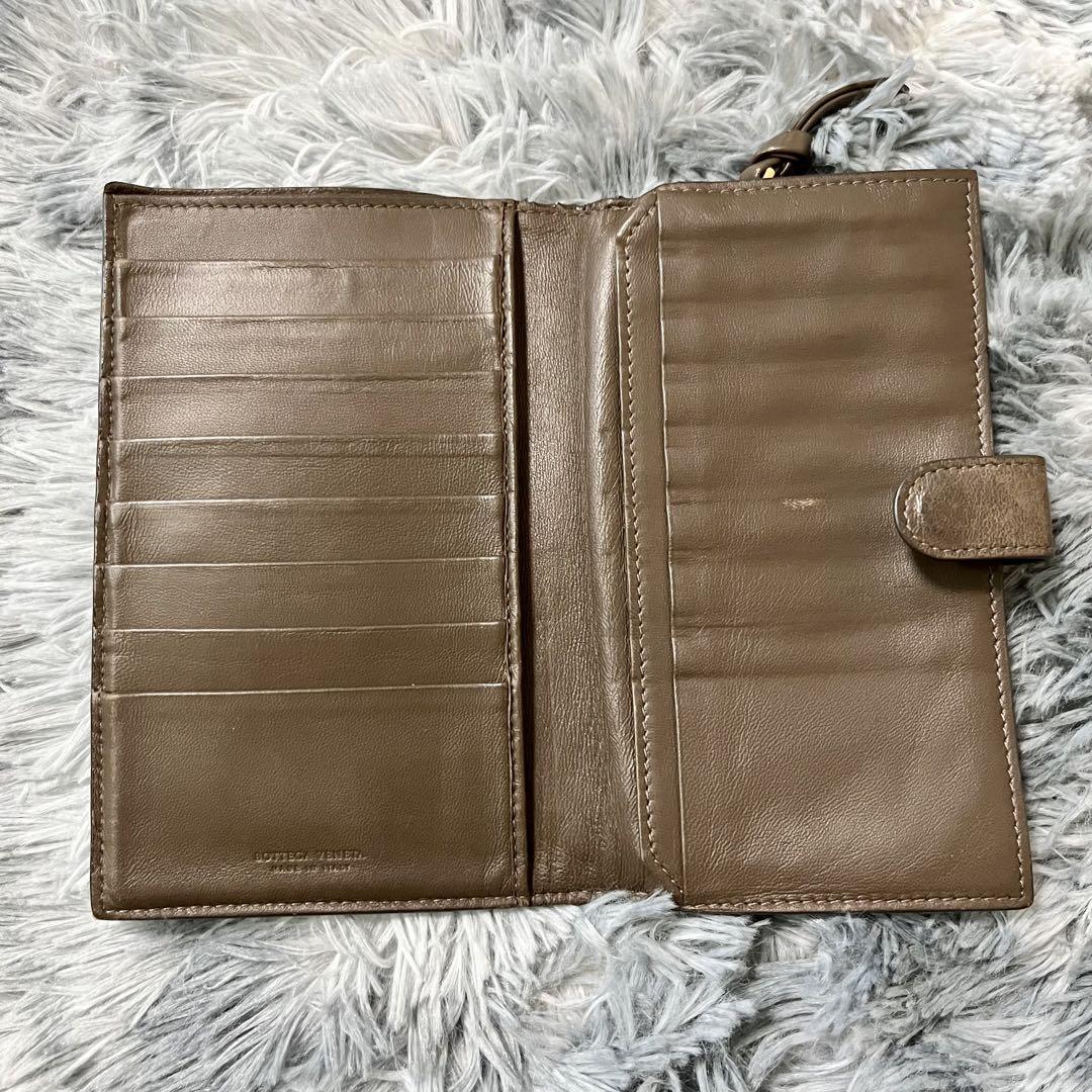 Bottega Veneta Bifold Long Wallet Intrecciato Brown Leather