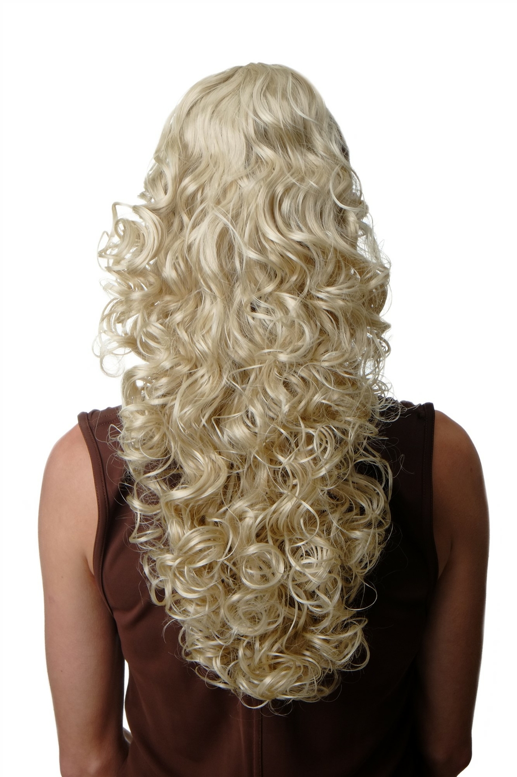 Voluminöses Hair Piece Ponytail Curly Very Long 60cm Light Blonde N310-88E