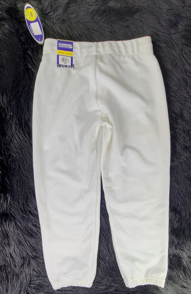 Pantalones de softbol Worth para mujer blancos medianos con cordón y puño elástico Foto 2 de 4