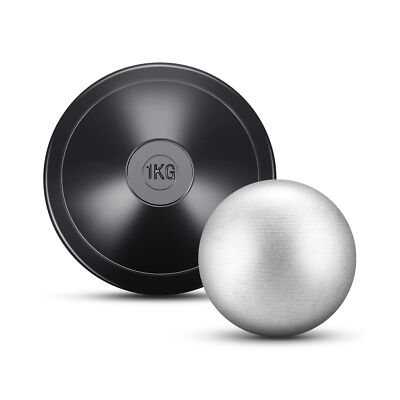 Deekin 2 Pcs Shot Put 8lb Rubber Discus 1 kg Black Shot Put Ball for School T...