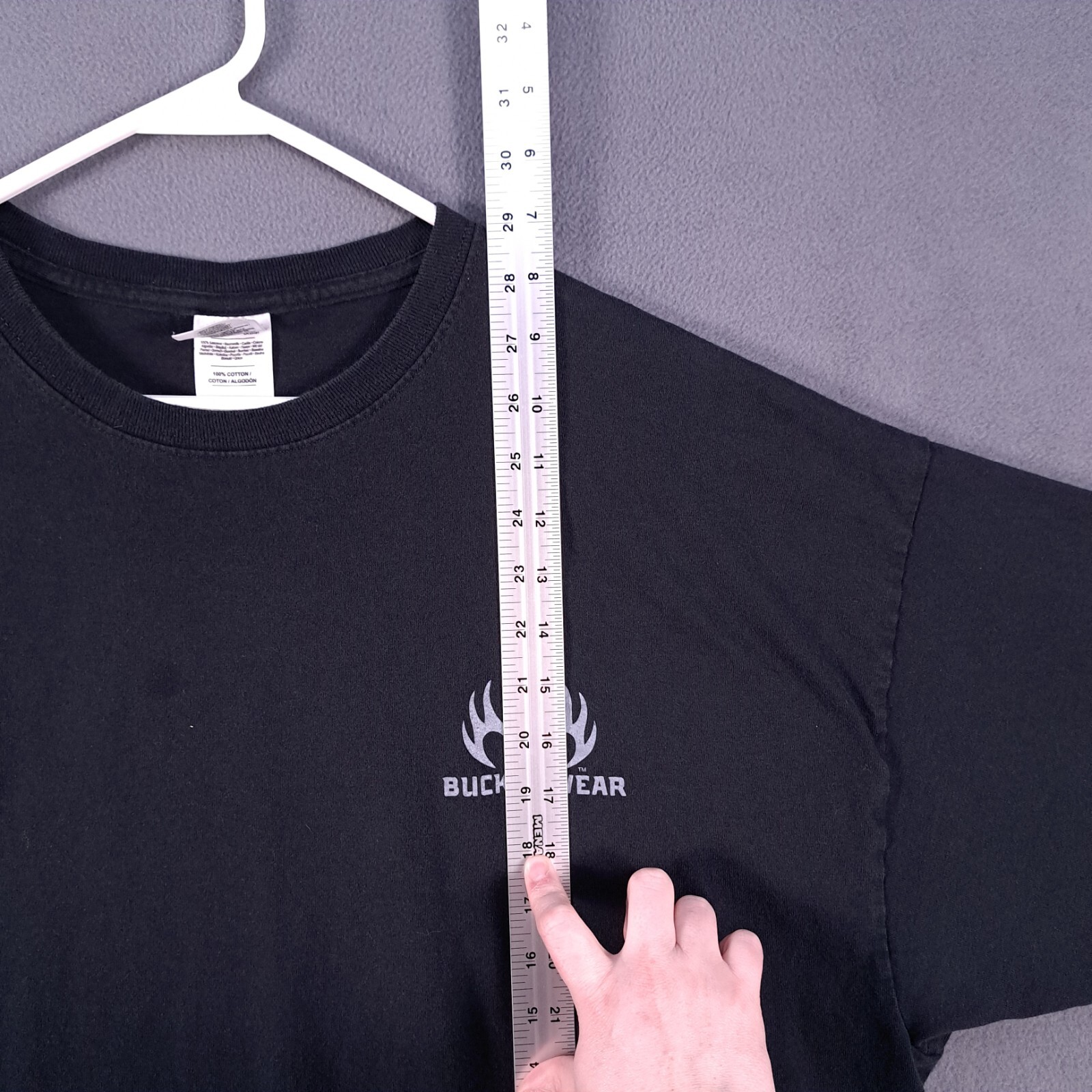 Buck Wear T Shirt Mens 2XL Black Smoke Em Deer Hunting Casual Cotton Stain