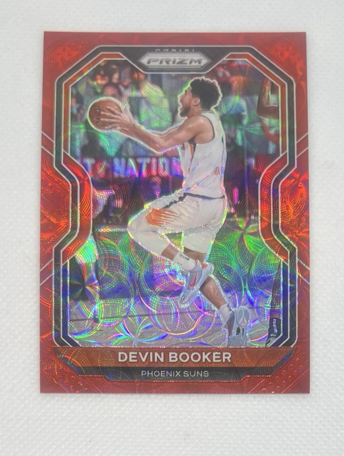 2020-21 Panini Prizm Devin Booker #214 Choice Red Prizm /88 Phoenix Suns