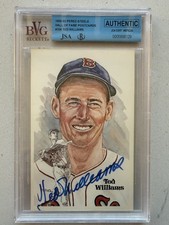 Ted Williams Signed 1981 Perez Steele Postcard JSA / BVG Slabbed and Certified