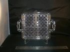 Vtg Anchor Hocking Heavy Glass "Arlington" Square Divided Into 3 AreaRelish Dish