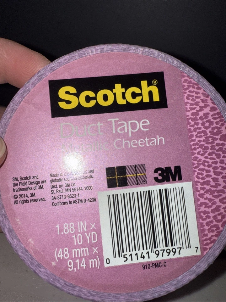 2 rollos de cinta adhesiva escocesa NUEVO rosa metálico guepardo descuento 1,88 pulgadas x 10 yardas Foto 2 de 4