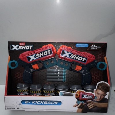 ZURU X-Shot Kickback 2x Dart Guns Set   Foam Darts & Targets for Ages 8+