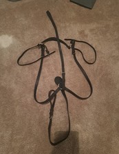 Havana Brown Leather English Breast Plate with Running Martingale Attachment