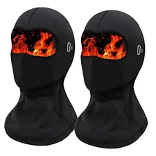 2 Pack Balaclava Winter Ski Mask for Men Women Windproof Warm One Size 2 Black